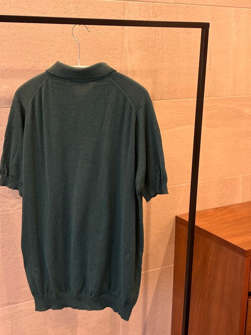 ジョンスメドレー　ポロシャツM　ボトルグリーン　シーアイランド・メリノ