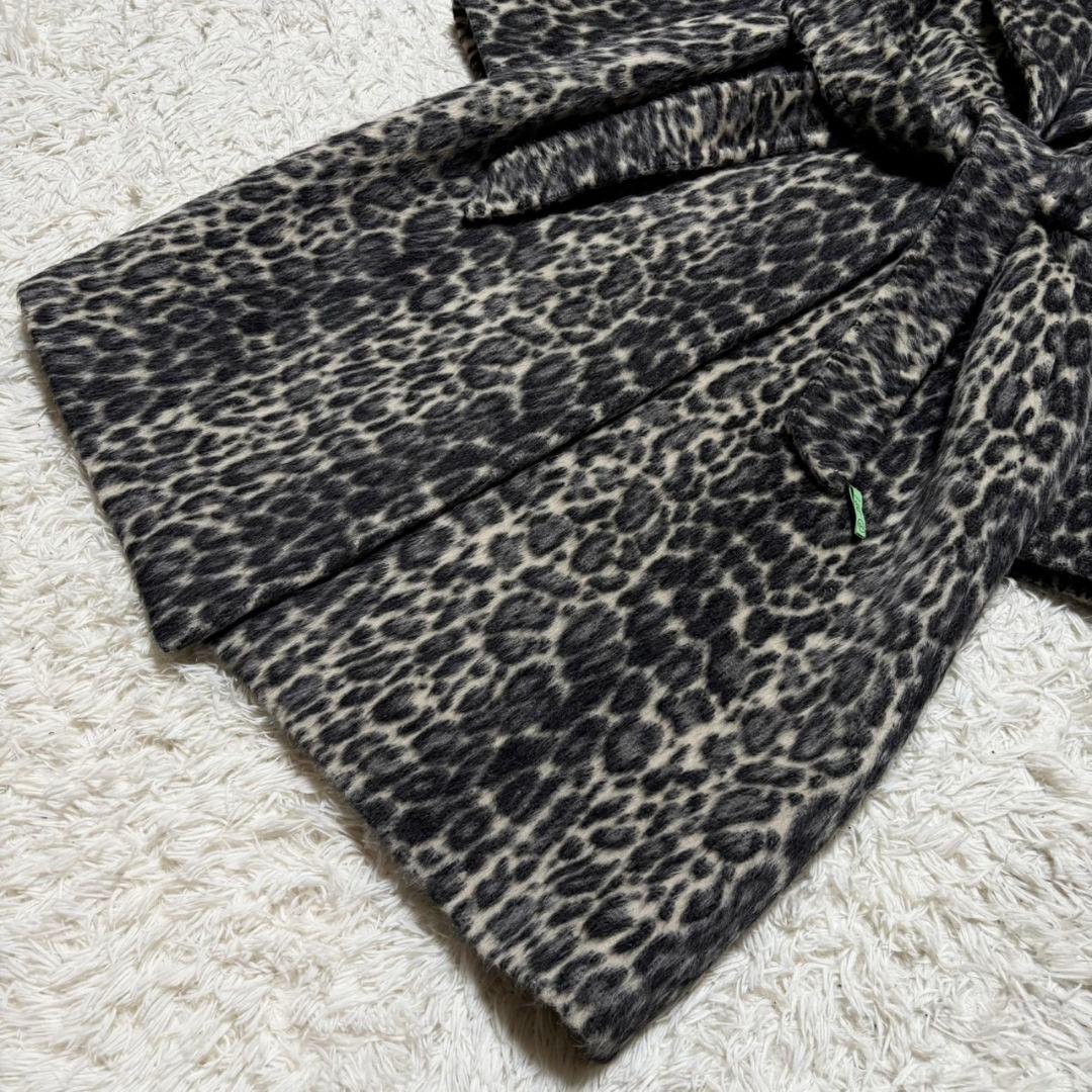 極美品 マックスマーラ ステューディオ 毛皮コート アルパカ混 レオパード柄