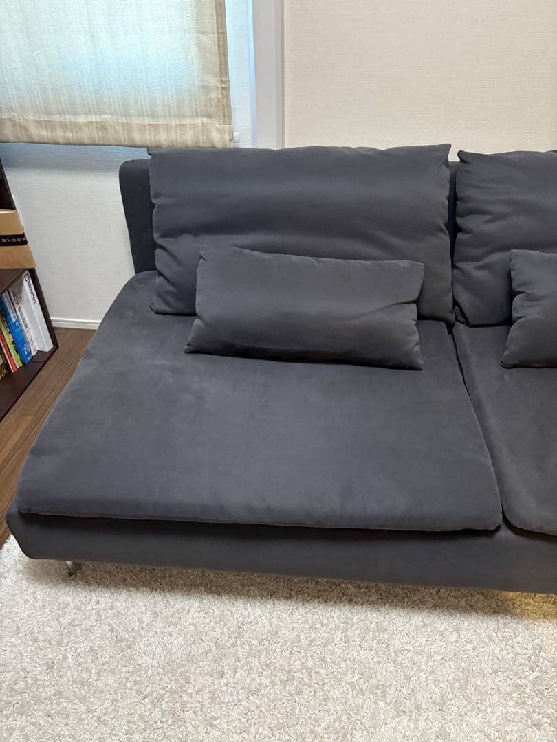 today. ダークグレー 2人掛けソファ 背もたれクッション付き