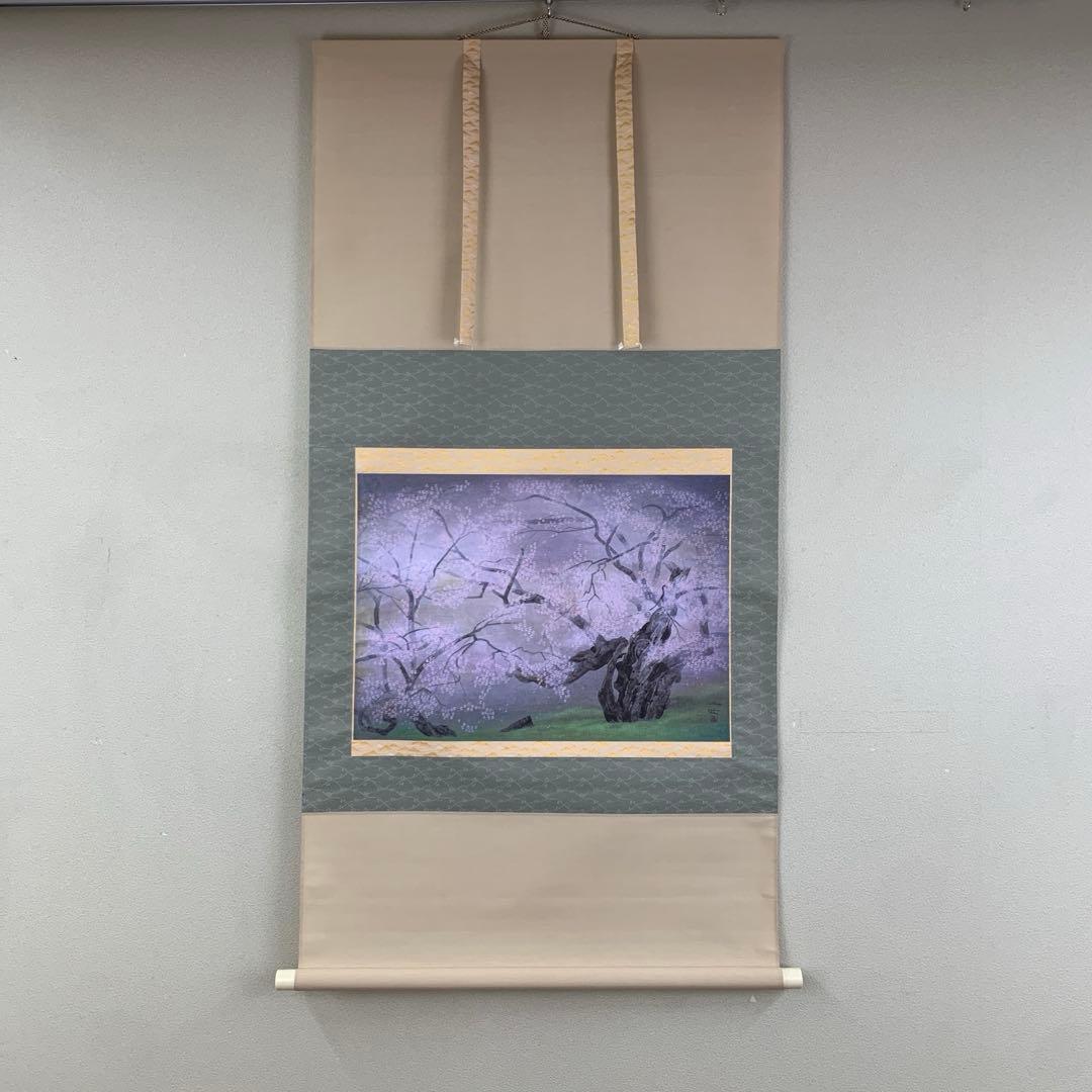 美品 掛け軸 中島干波筆「臥龍櫻図」桜爛漫 縁起物 名画