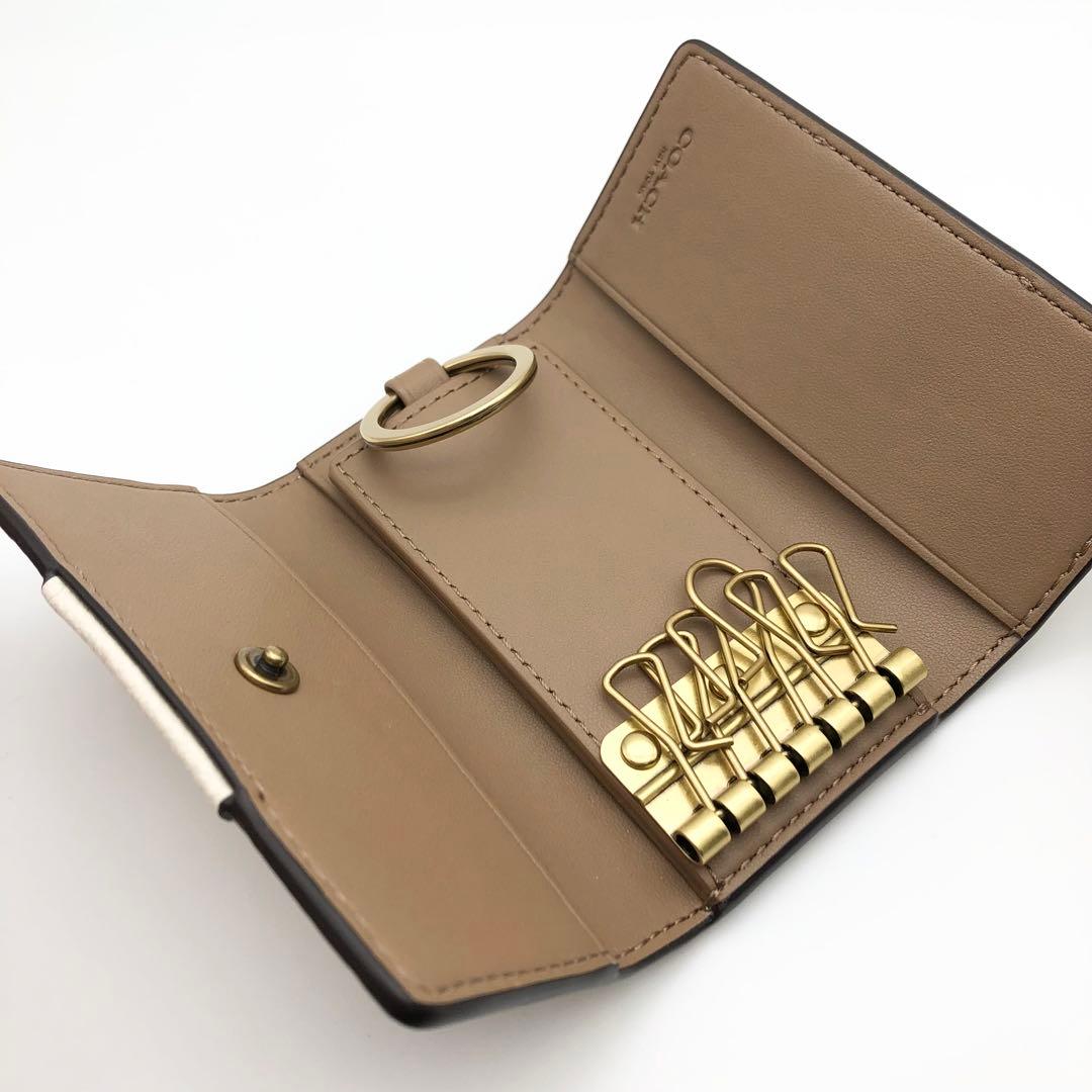 COACH ★大人気★ 6リング キーケース ホース キャリッジ チョーク 新品