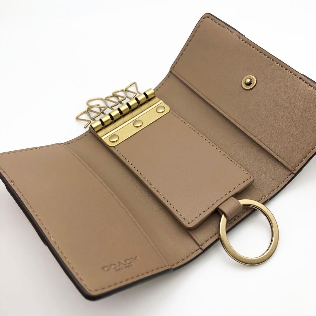COACH ★大人気★ 6リング キーケース ホース キャリッジ チョーク 新品