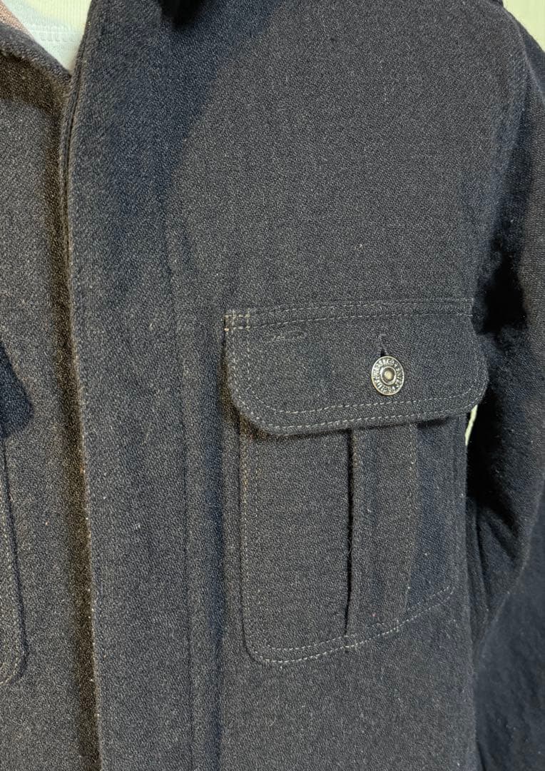 DELUXEWARE デラックスウエアCPON ウール　ミリタリー　シャツ　紺