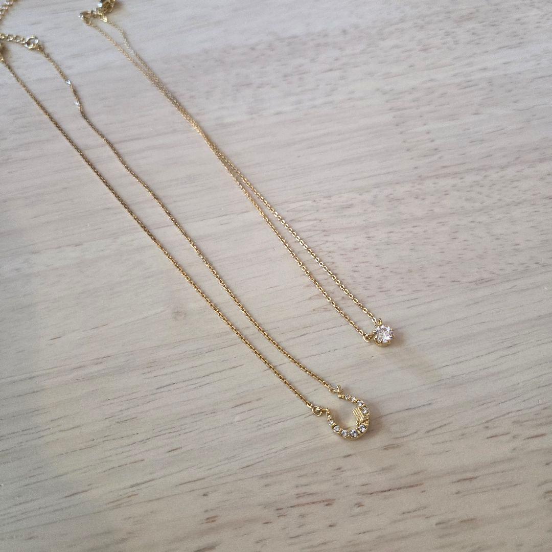 LANVIN en blue セサンパ馬蹄モチーフ2点セットネックレス ほぼ新品