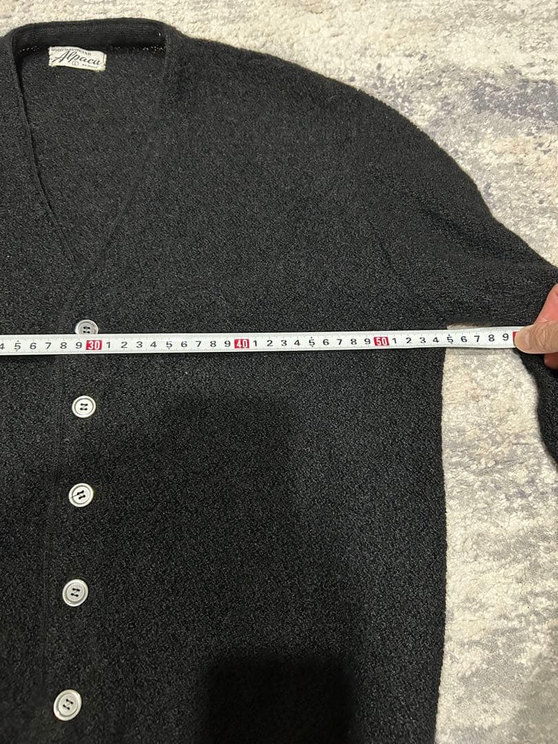 アルパカウール 黒 カーディガン