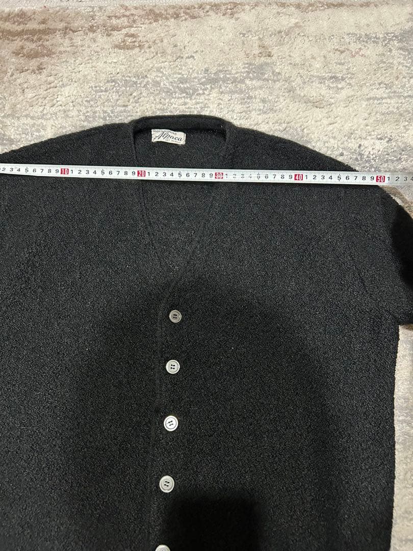 アルパカウール 黒 カーディガン