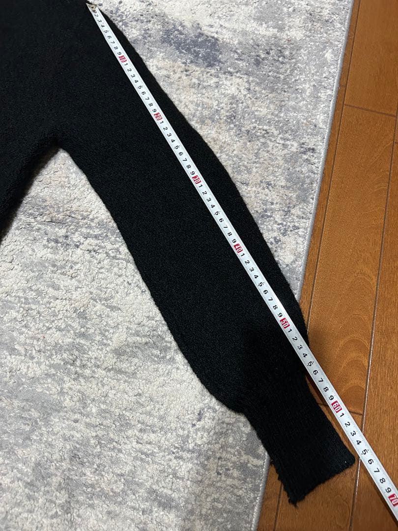 アルパカウール 黒 カーディガン