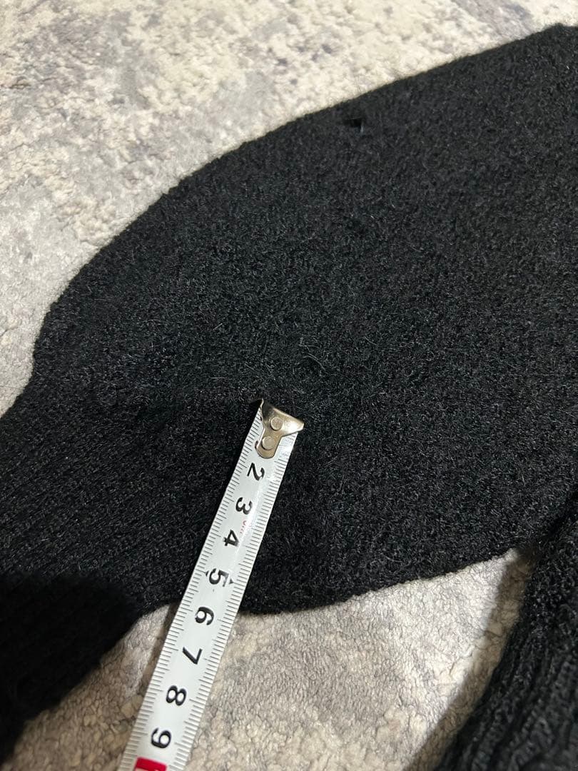 アルパカウール 黒 カーディガン