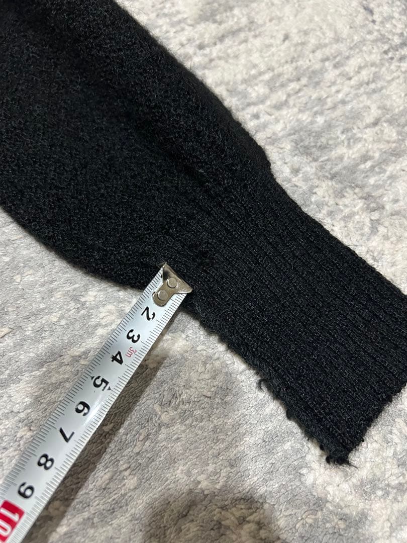 アルパカウール 黒 カーディガン
