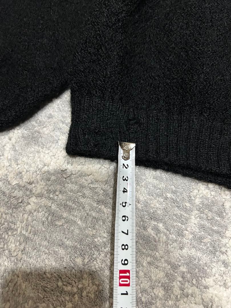 アルパカウール 黒 カーディガン