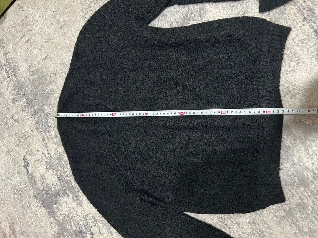 アルパカウール 黒 カーディガン