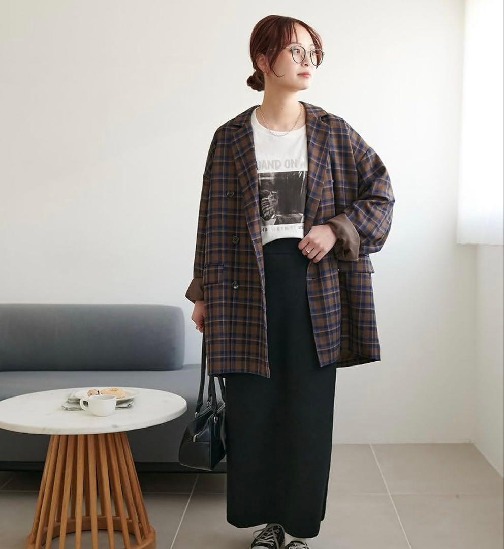 【タグ付き】 DISCOAT チェックWブレストジャコット　ユニセックス