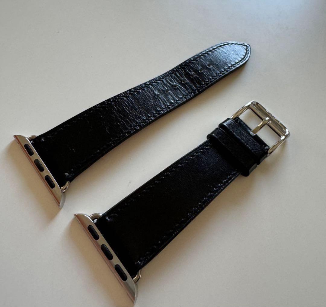 38〜41アップルウォッチ エルメス レザーバンド ブラック 黒 ヴォースイフト