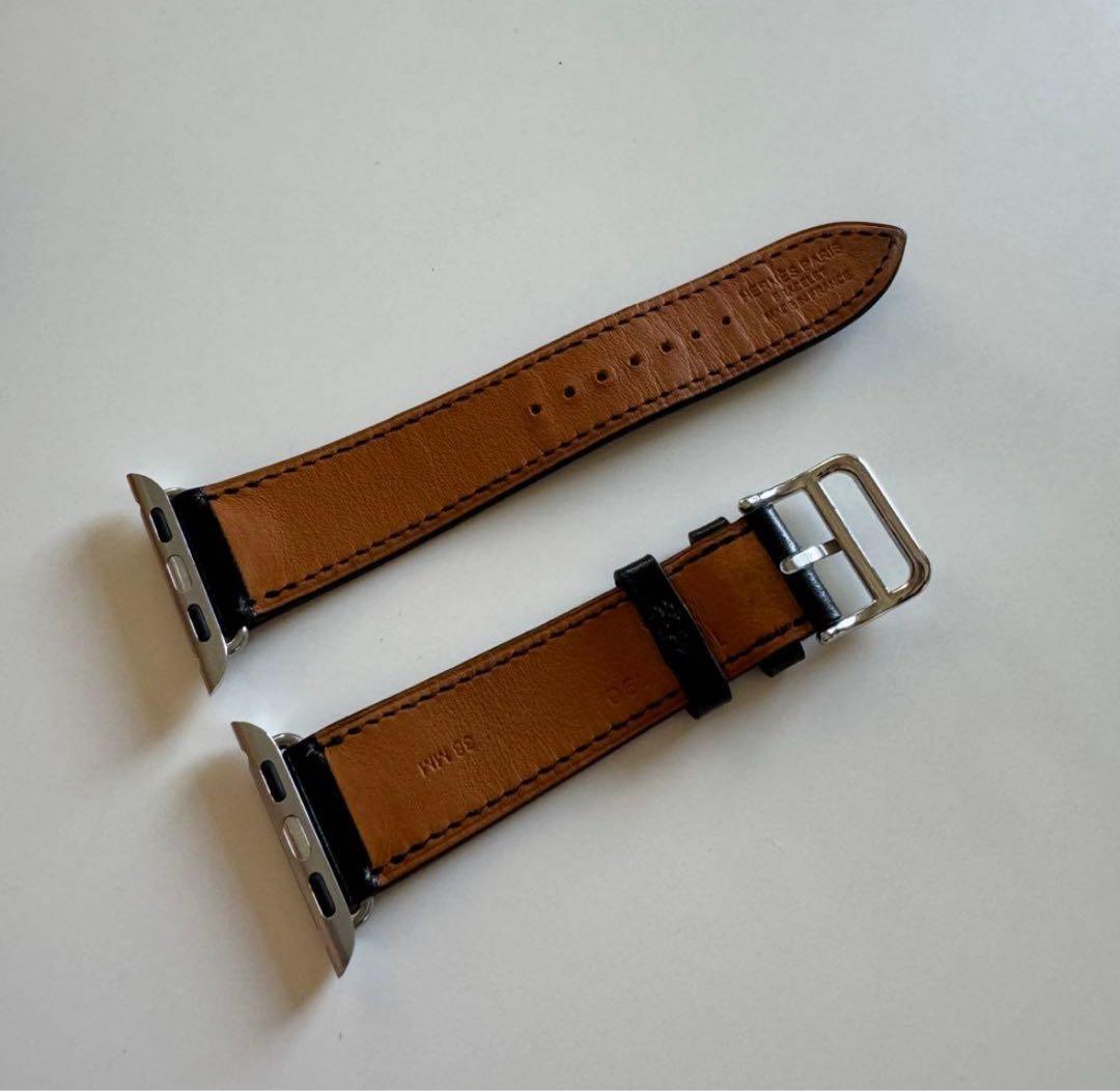 38〜41アップルウォッチ エルメス レザーバンド ブラック 黒 ヴォースイフト