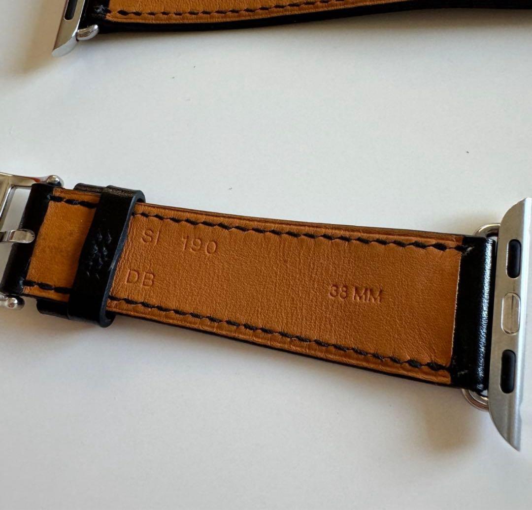 38〜41アップルウォッチ エルメス レザーバンド ブラック 黒 ヴォースイフト