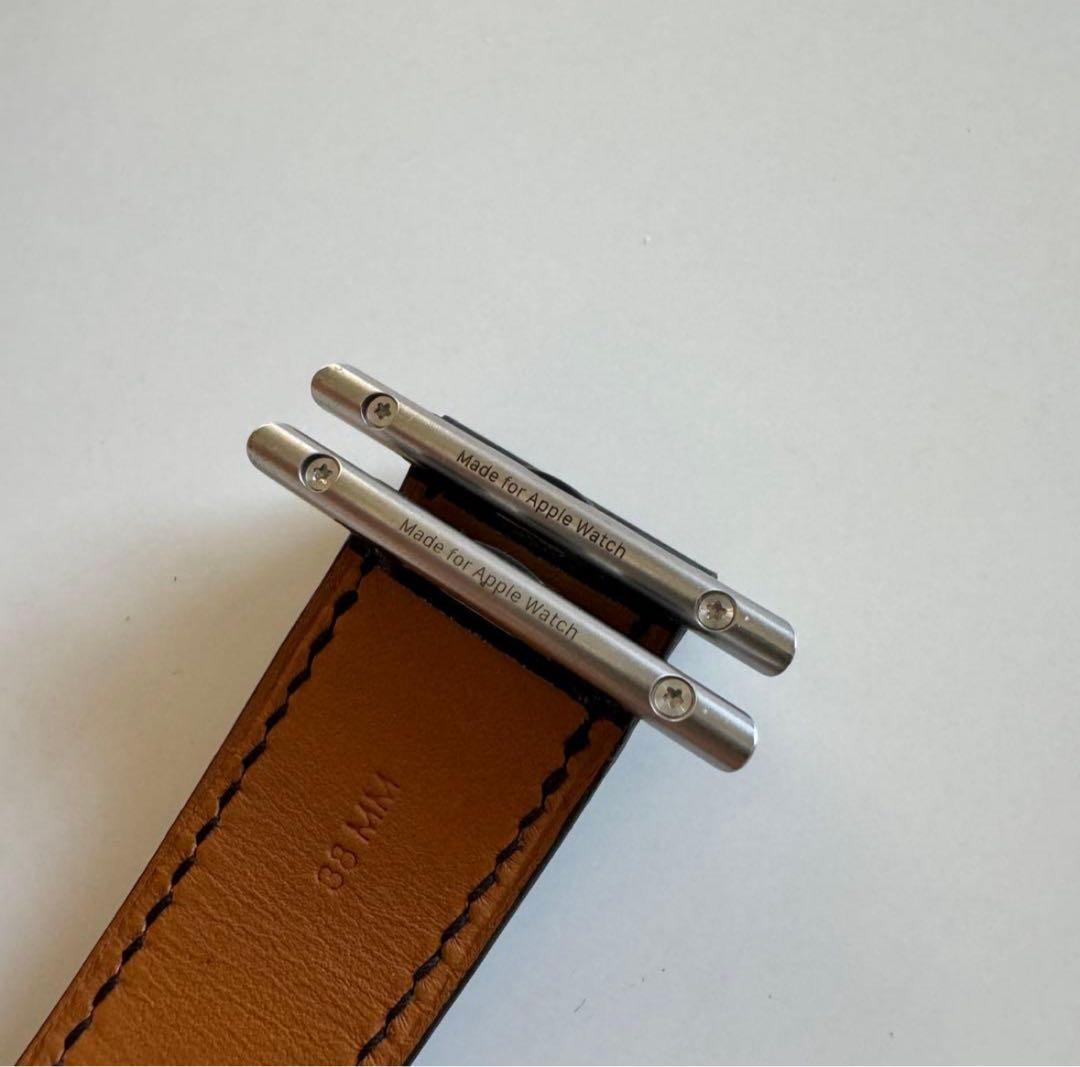 38〜41アップルウォッチ エルメス レザーバンド ブラック 黒 ヴォースイフト