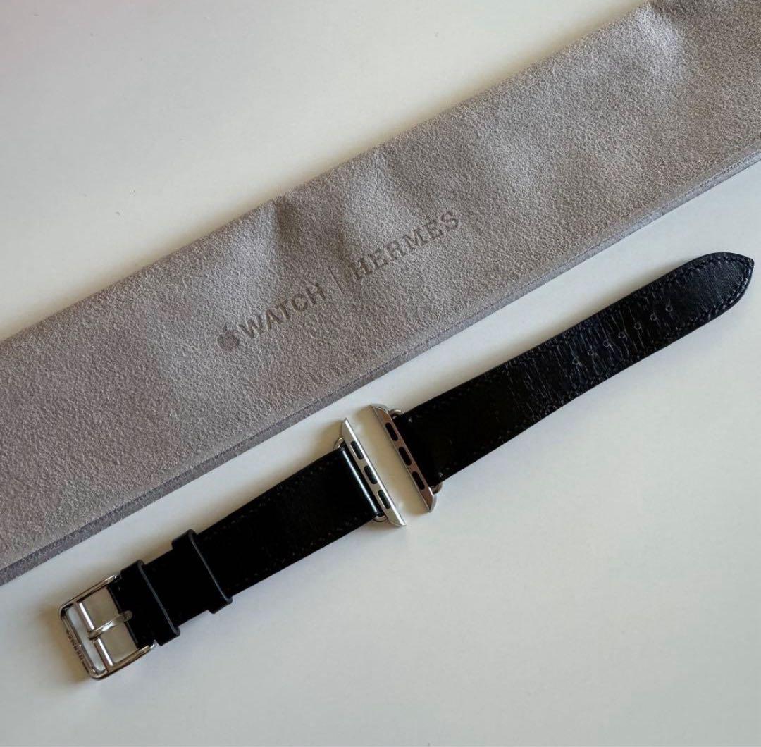 38〜41アップルウォッチ エルメス レザーバンド ブラック 黒 ヴォースイフト