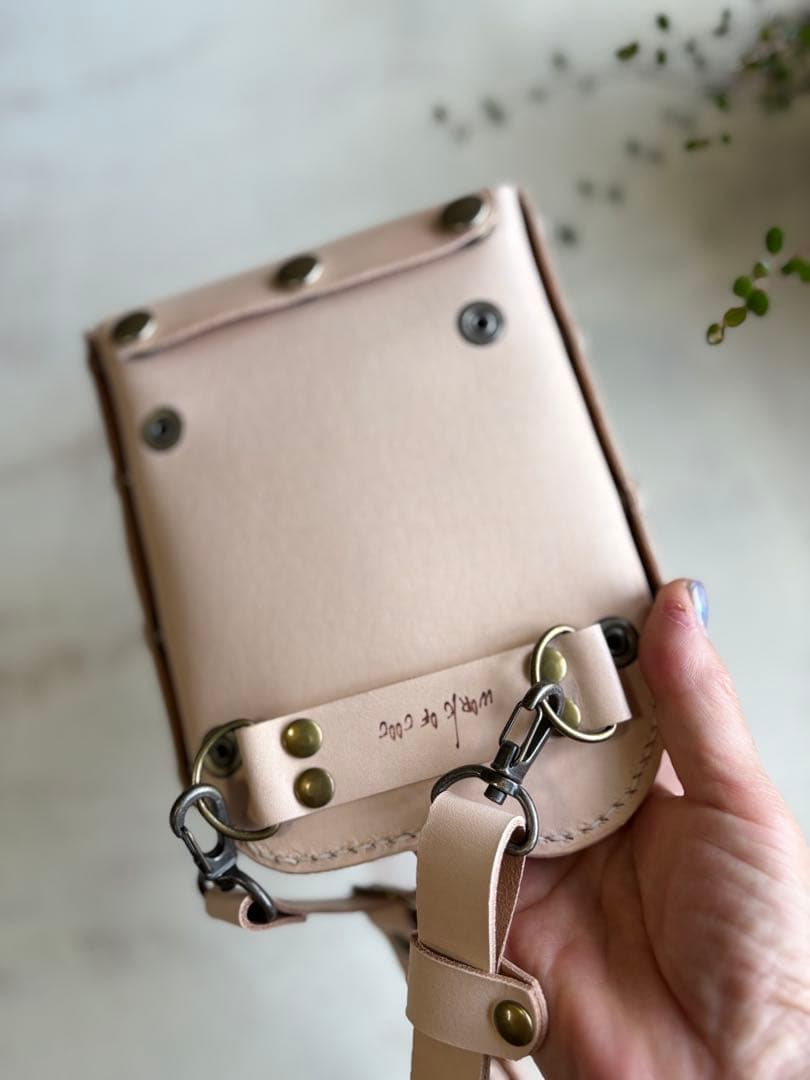 ヌメ革ナチュラル、大容量シザーケース