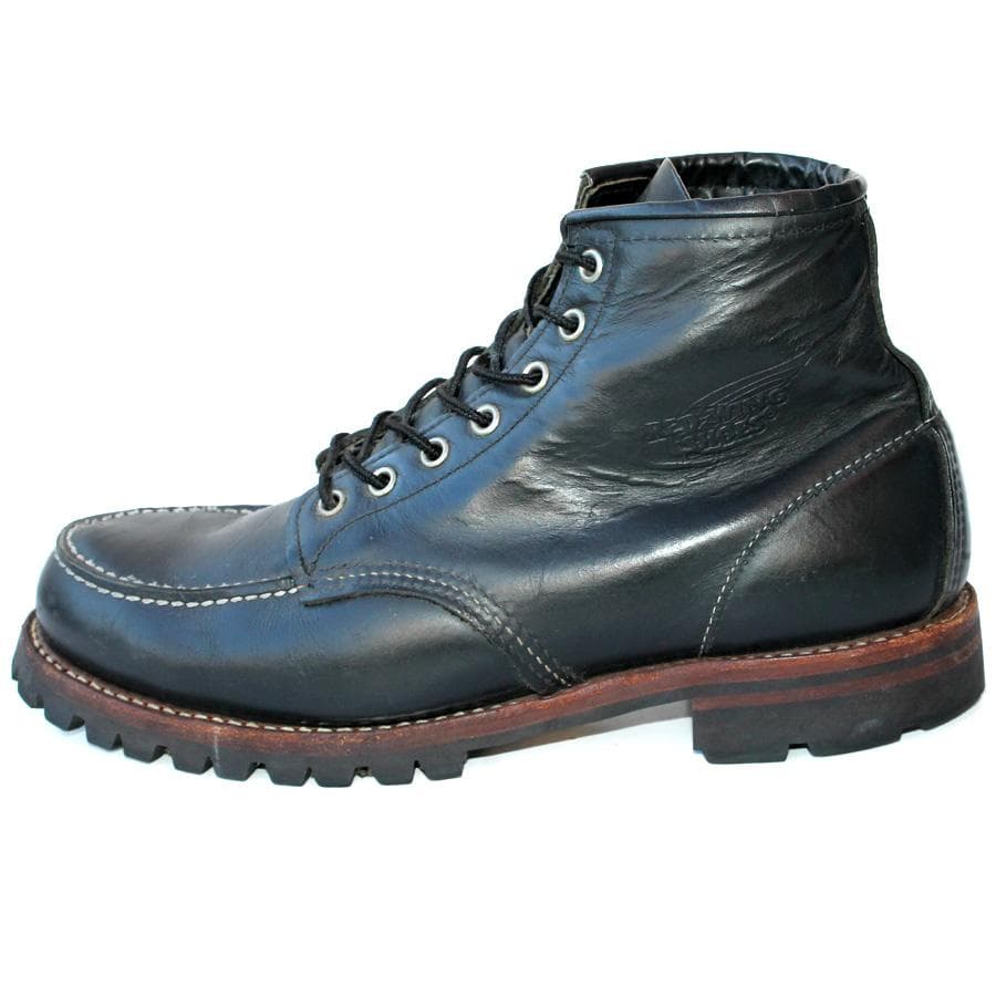 廃番 RED WING 8136 モックトゥ ワークブーツ ブラック クローム