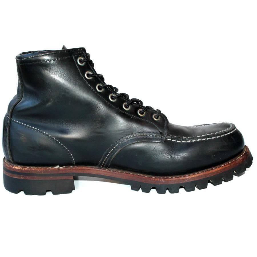 廃番 RED WING 8136 モックトゥ ワークブーツ ブラック クローム