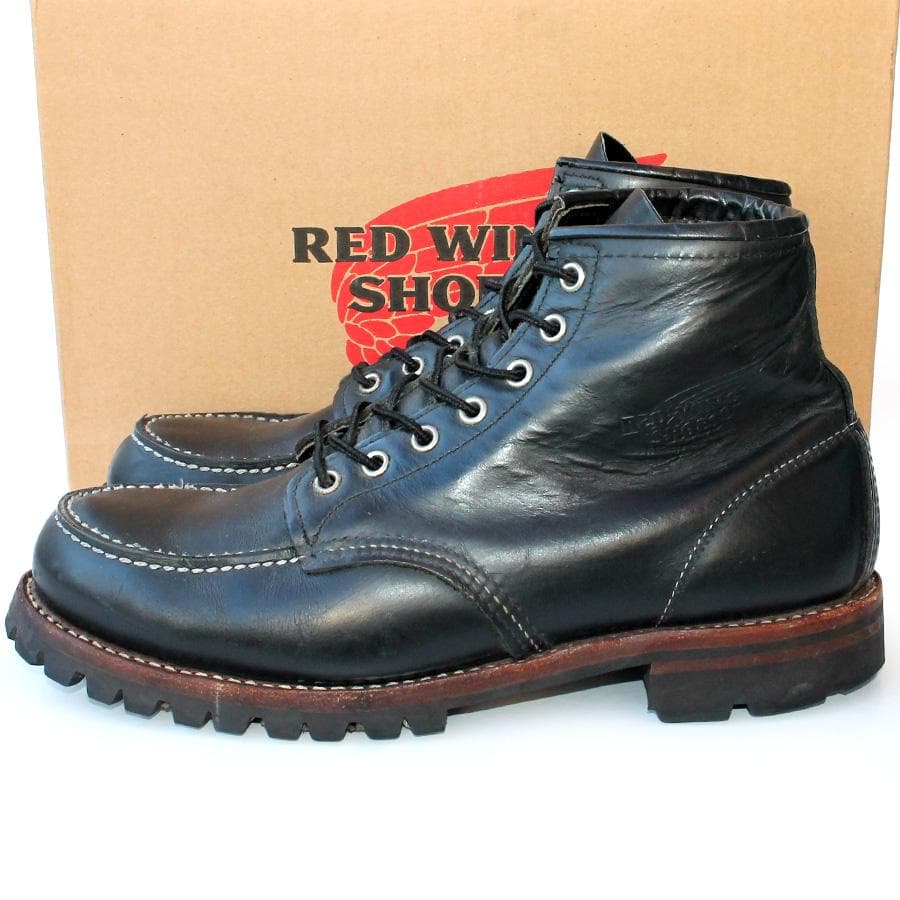 廃番 RED WING 8136 モックトゥ ワークブーツ ブラック クローム