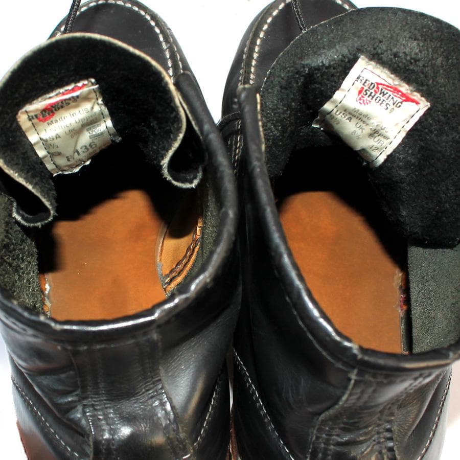 廃番 RED WING 8136 モックトゥ ワークブーツ ブラック クローム