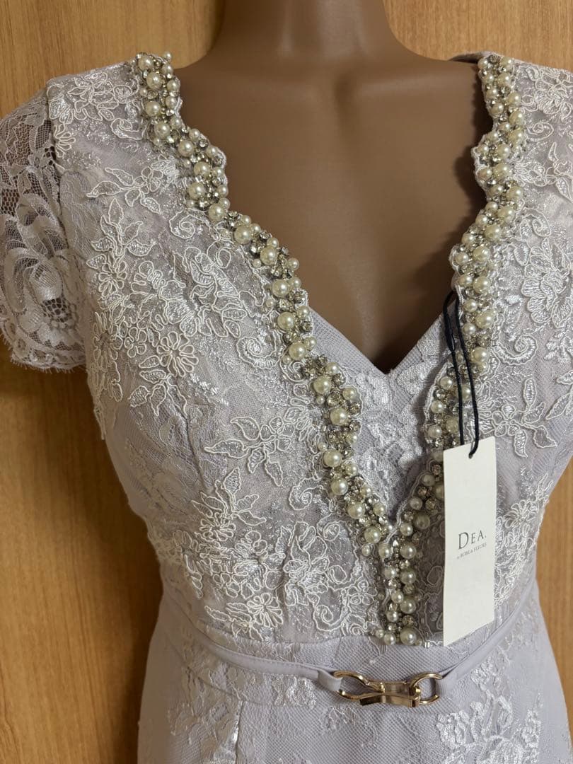 DE2366＊パールビジュー✖️総レースセミディドレスdblL