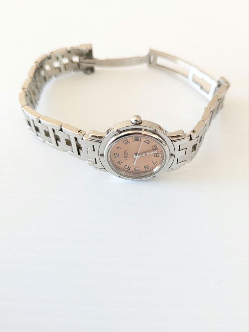 【美品】【電池新品】HERMES エルメス クリッパー レディース 腕時計