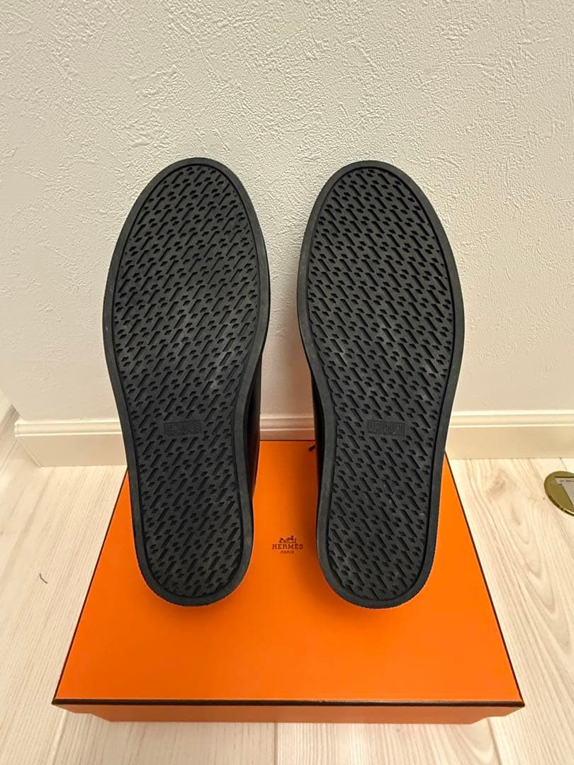 ⭐︎超美品⭐︎ 本物 エルメス ブラックレザー スニーカー 27cm 送料無料