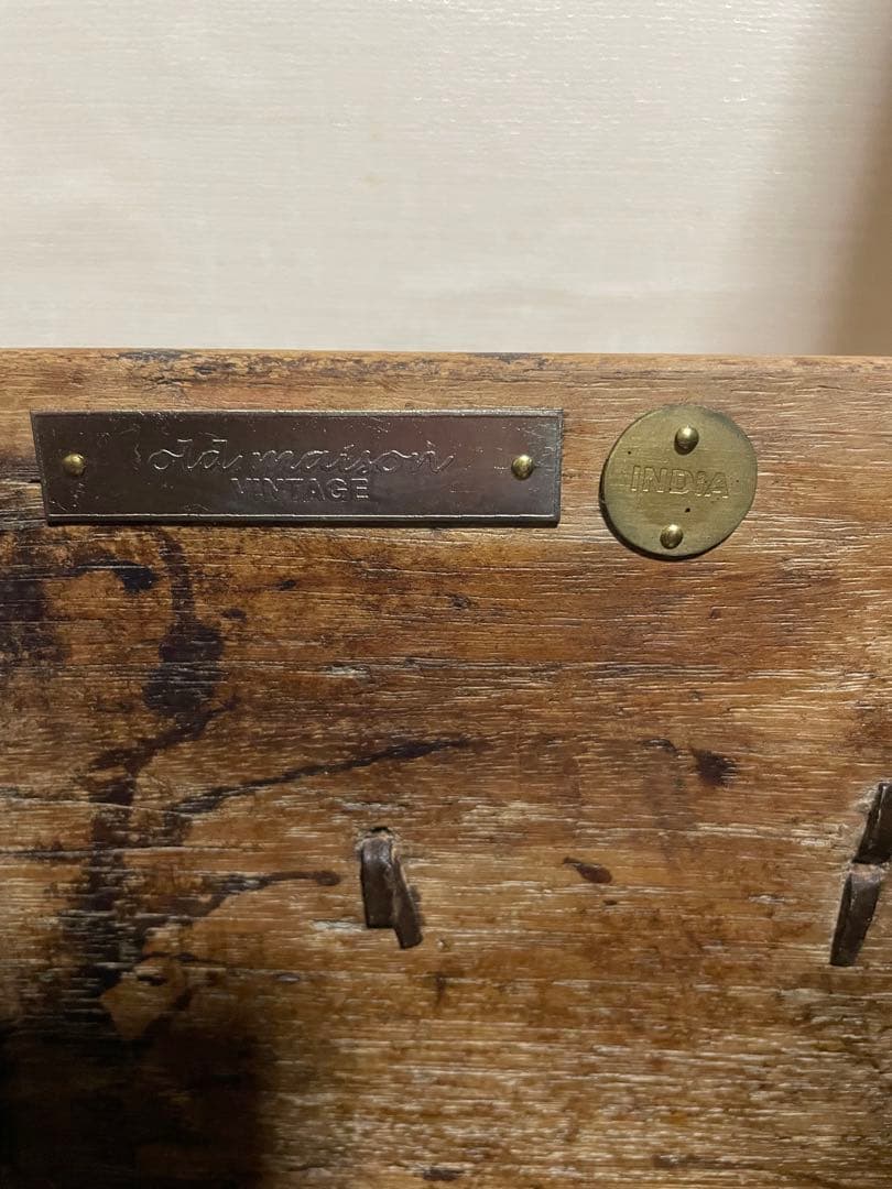 インド　ビンテージ　チークボックス　old maison