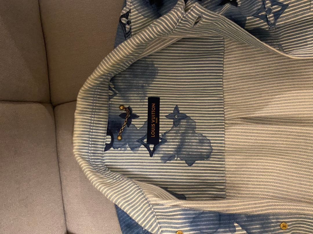 21SS ヴァージルアブロー ストライプモノグラムワーク デニムジャケット