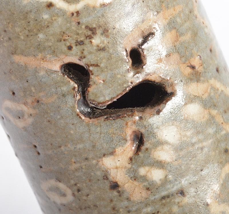 煎茶道具　青木木米　聾米造　象嵌雲鶴文　茶巾筒　時代箱 M　R4301