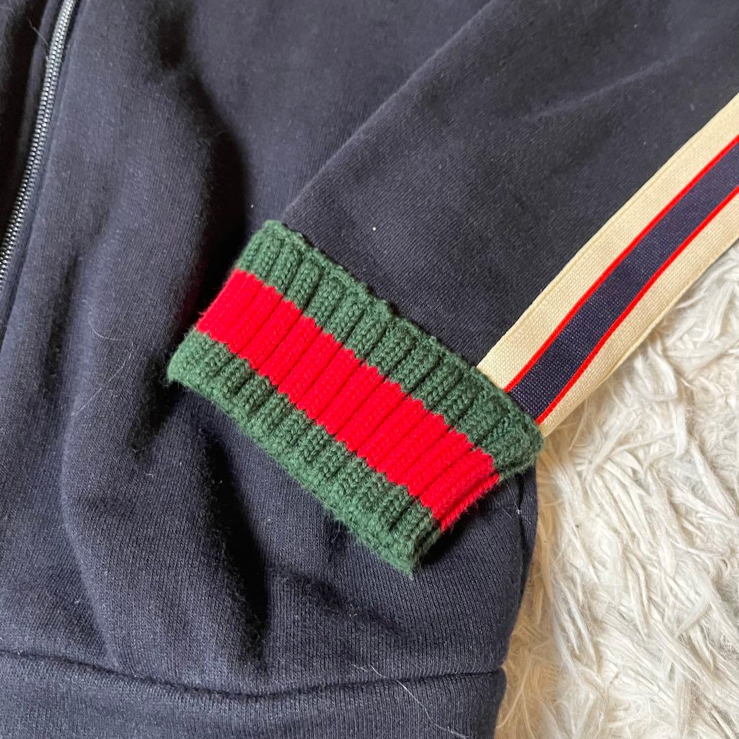 【早い者勝ち】GUCCI ネイビー ジップアップジャケット　GG シェリーライン