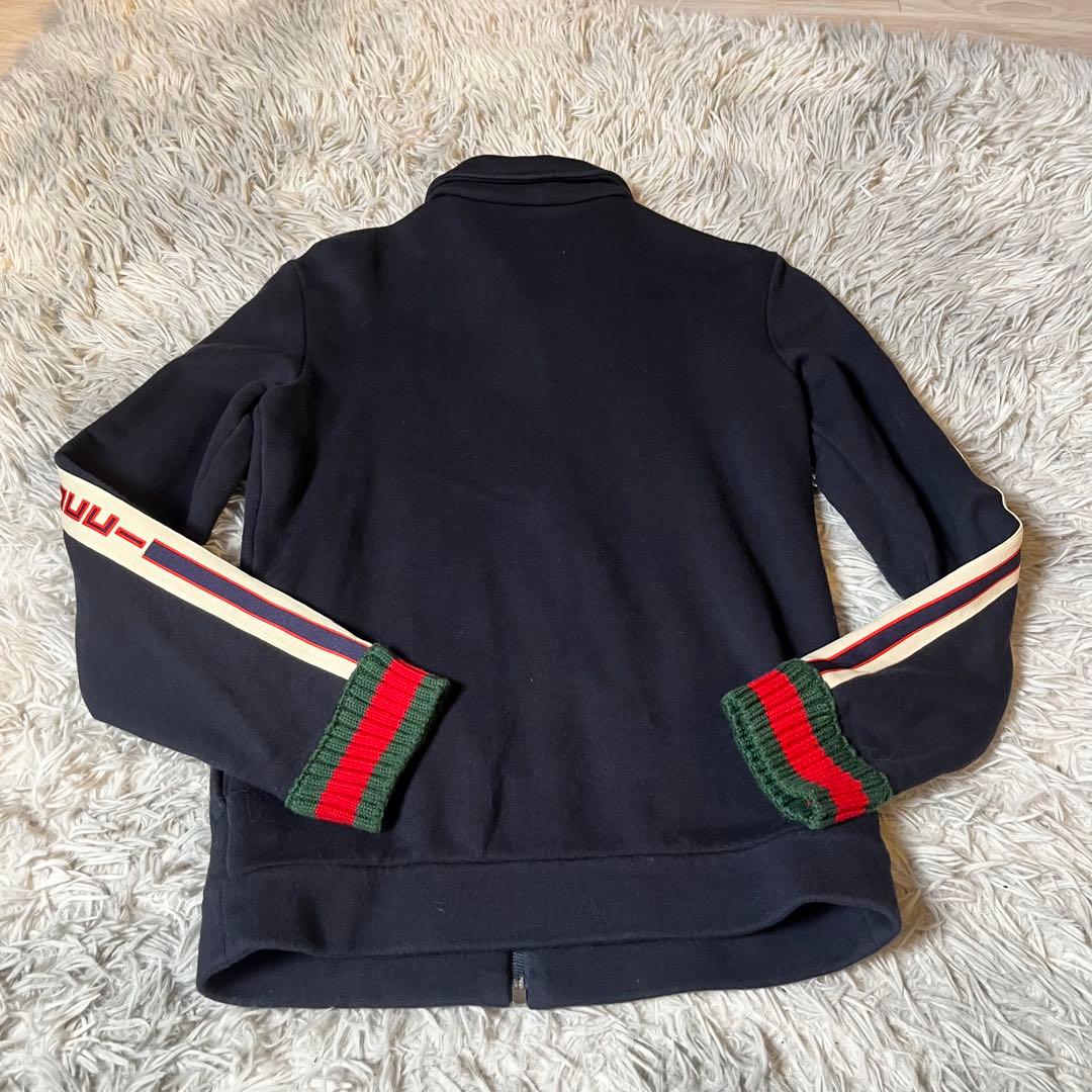 【早い者勝ち】GUCCI ネイビー ジップアップジャケット　GG シェリーライン