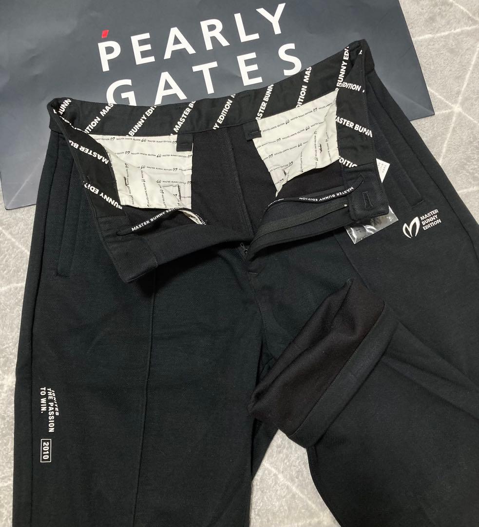 新品 パーリーゲイツ マスターバニー ソリストヒート ツイルパンツ(4)M/黒