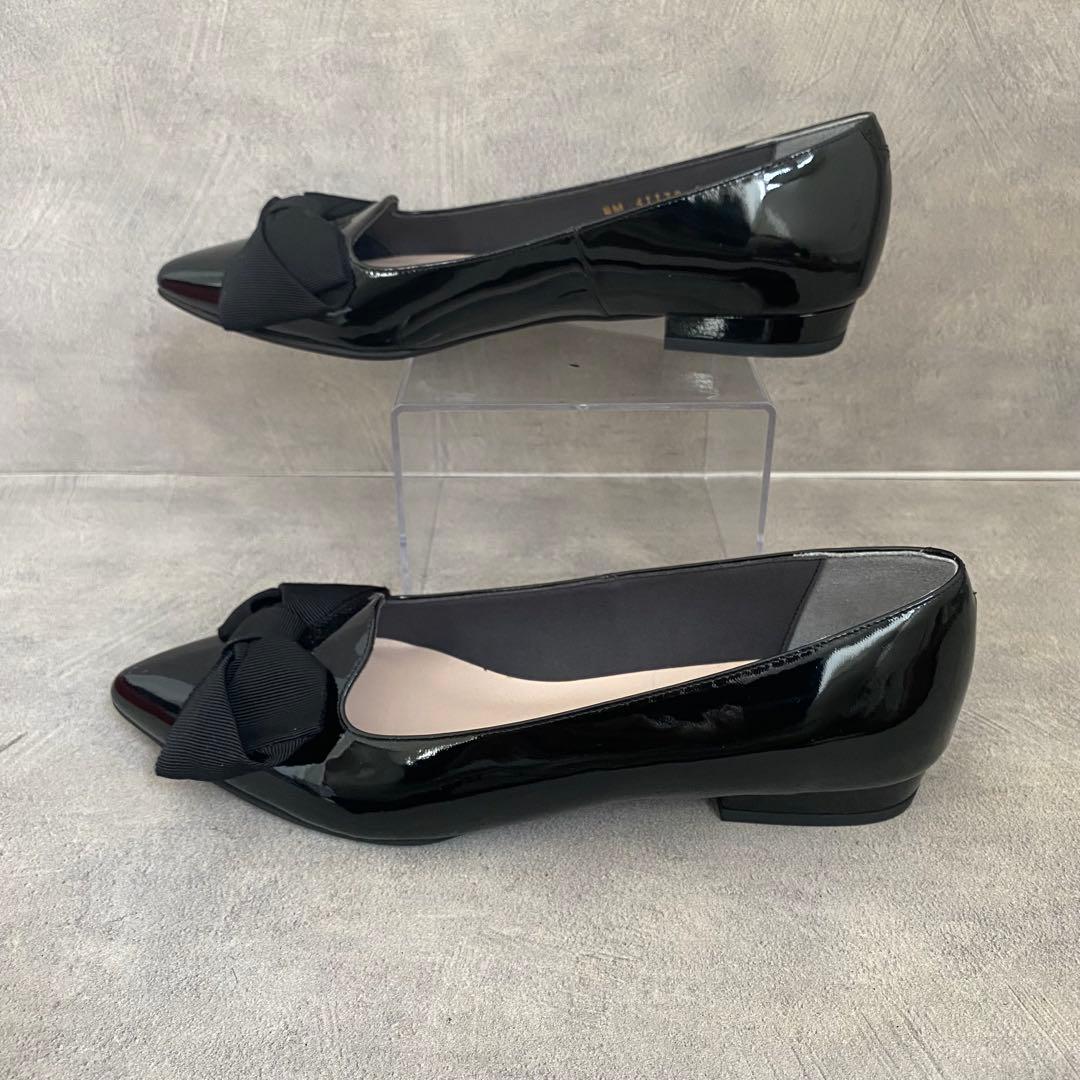 【極美品】DIANA ダイアナ ポインテッドトゥ オペラシューズ リボン