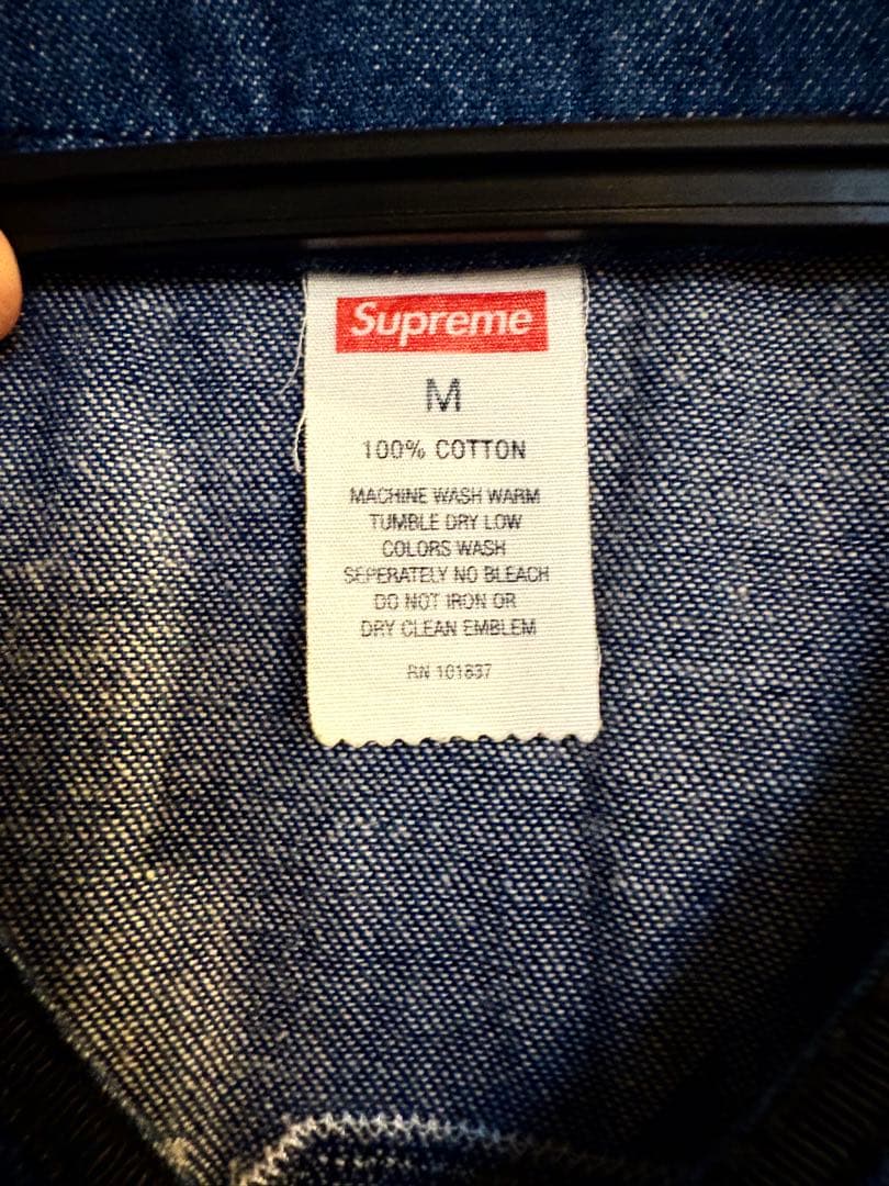 SUPREME デニム ベースボールシャツ　M