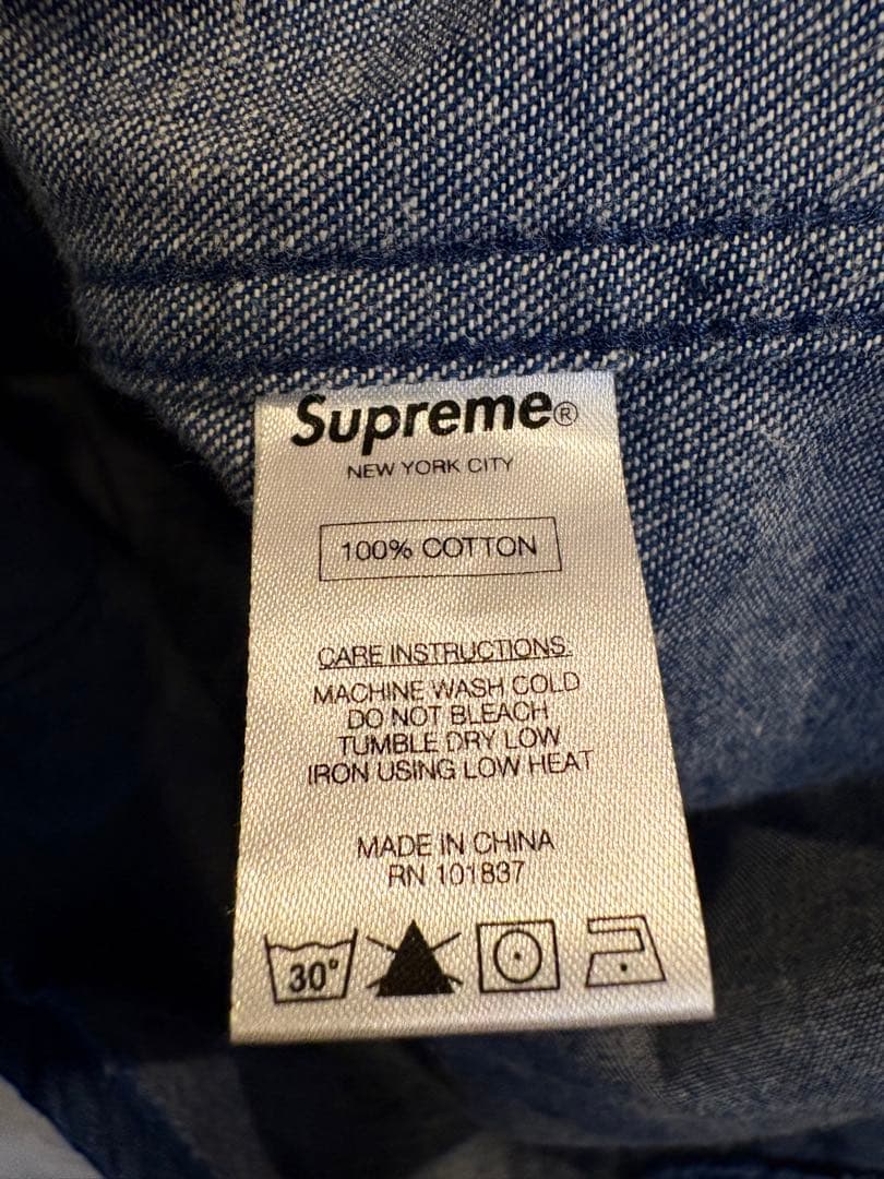 SUPREME デニム ベースボールシャツ　M