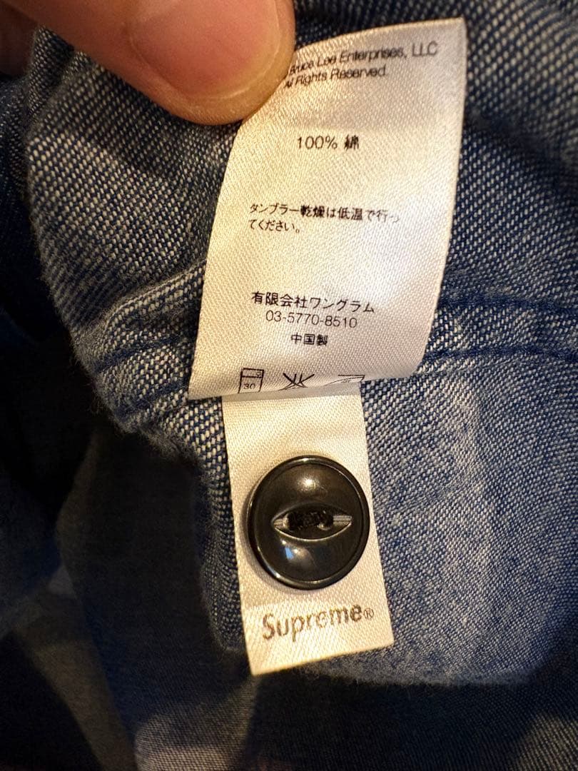 SUPREME デニム ベースボールシャツ　M