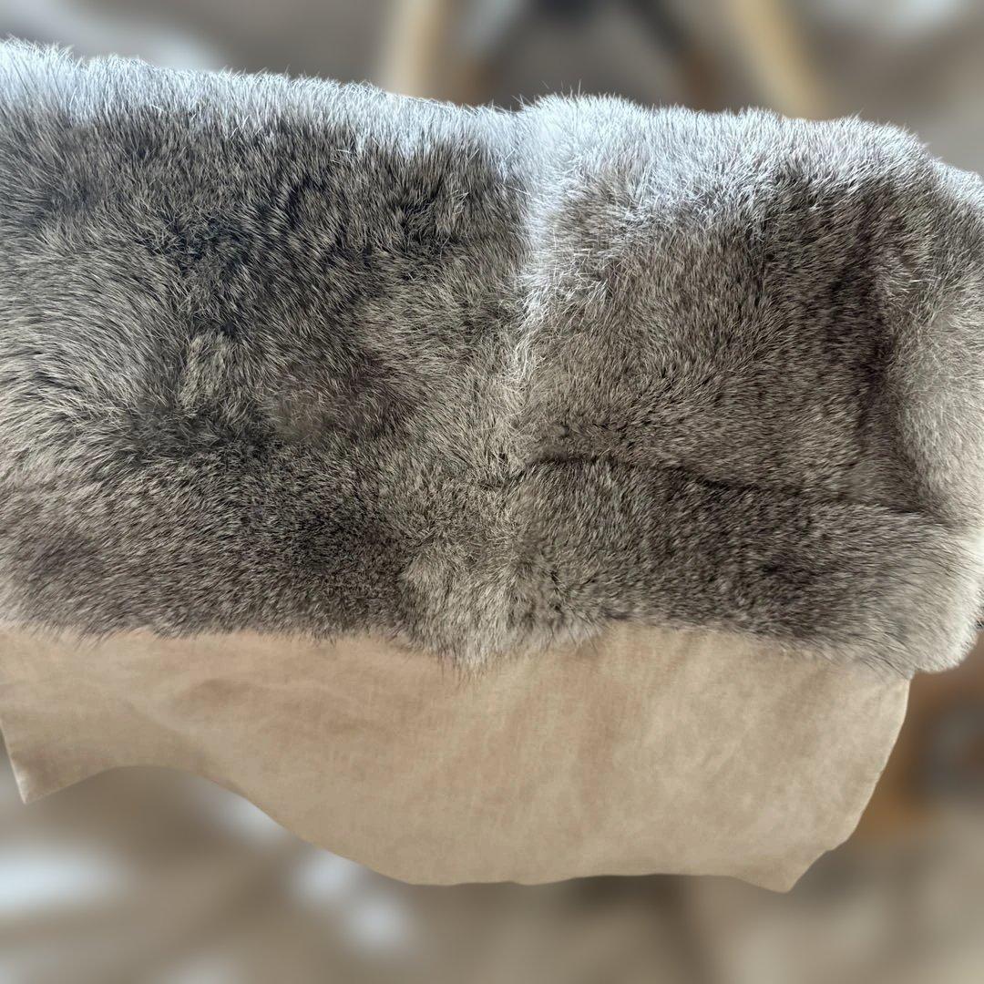 超美品♡eb.a.gos エバゴス かごバッグ　ラビットファー　袋　鏡 付き