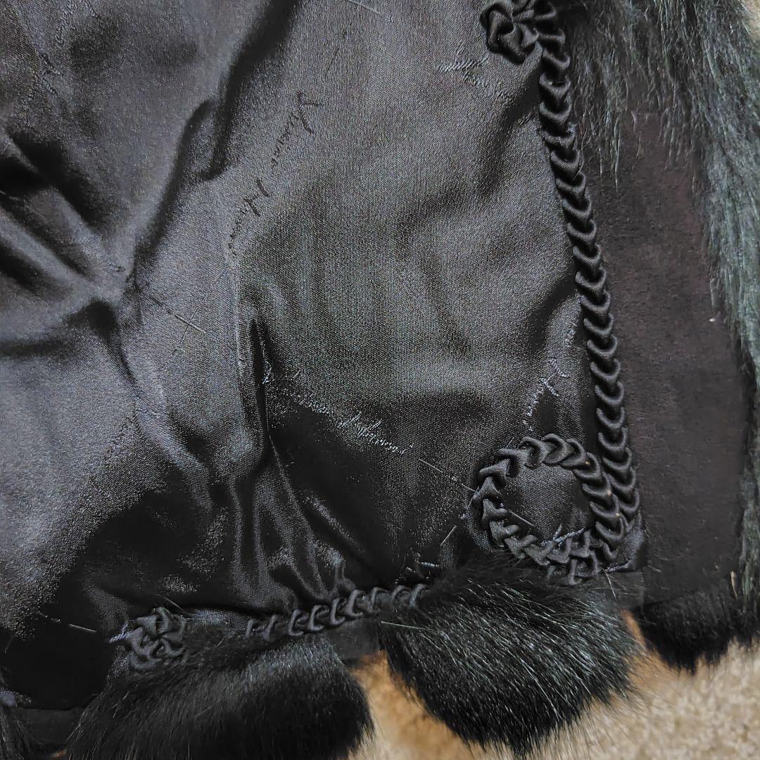 yukiko hanai フォックスファーコート 動物の顔付き　濃青