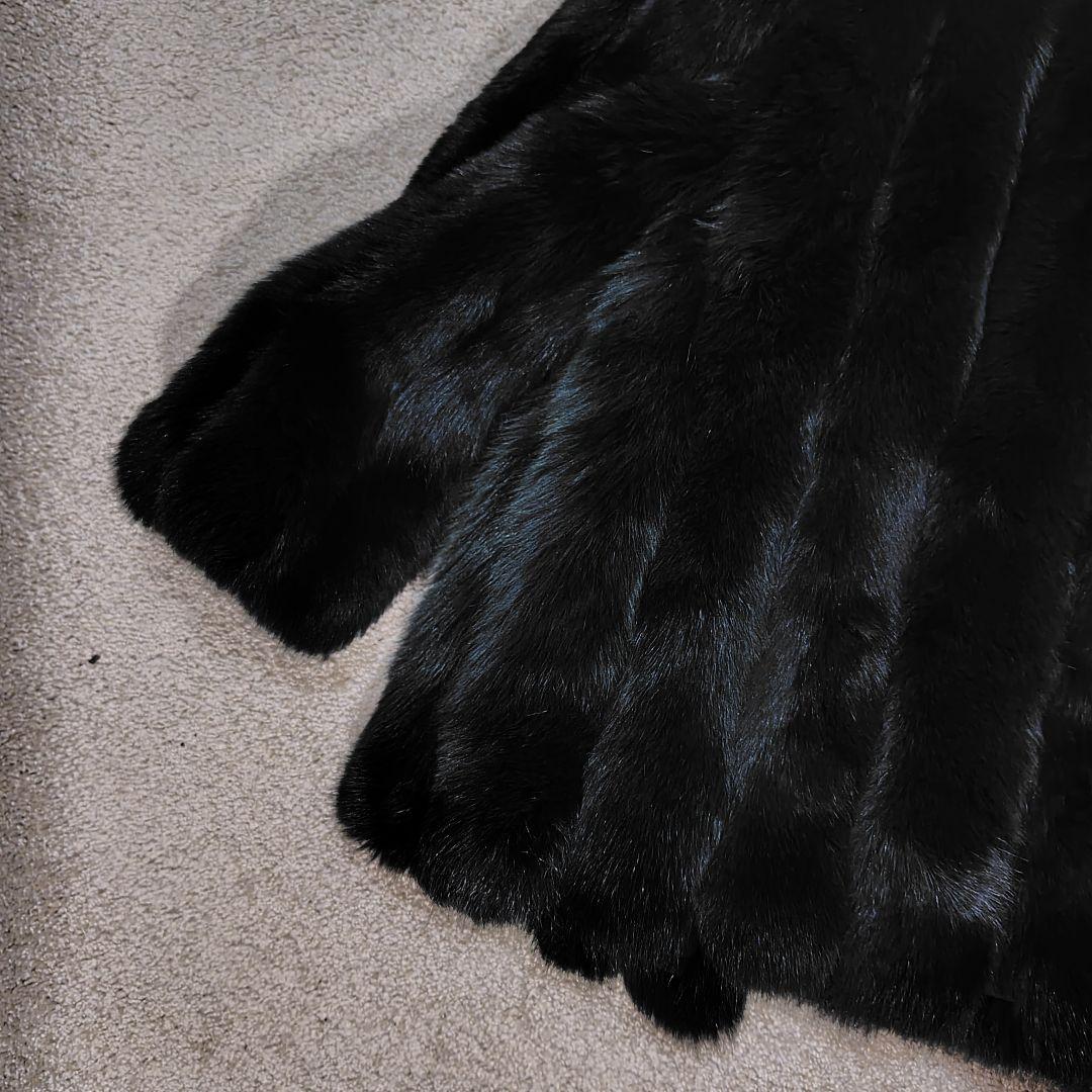 yukiko hanai フォックスファーコート 動物の顔付き　濃青