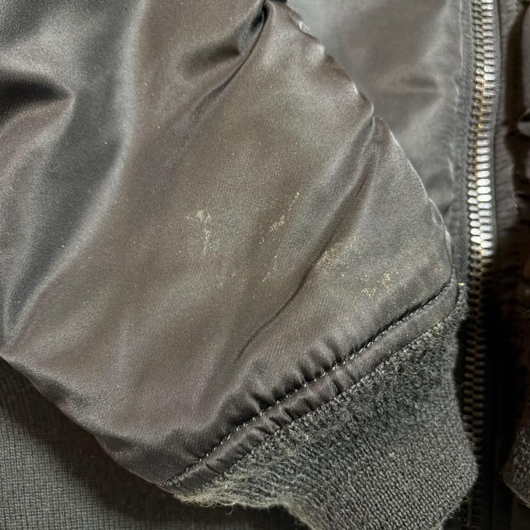 XXL AVIREX ブラック MA-1 ボンバー　アーチロゴ　USA 背中