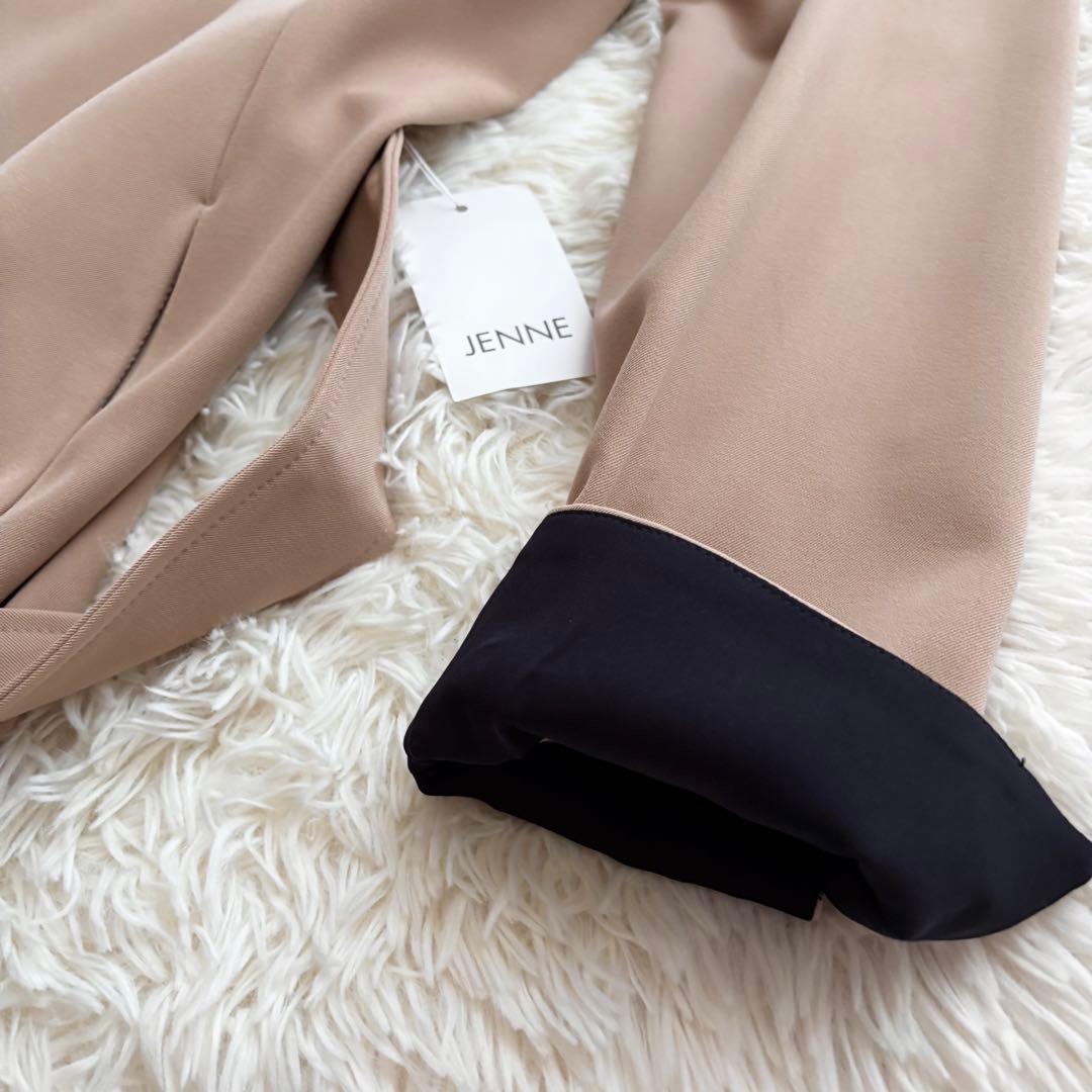 美品 タグ付き JENNE ジェンヌ オードリー フレア トレンチ コート M