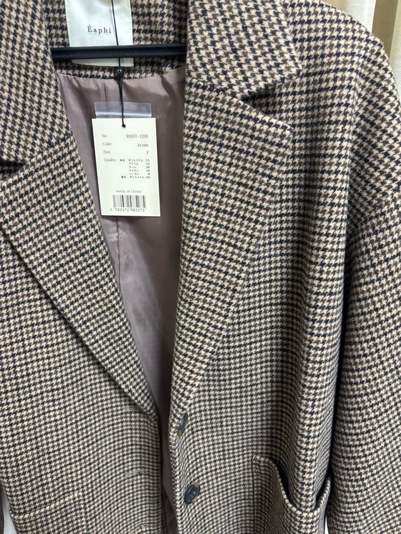 eaphi WOOL LIKE CHECK JACKET【新品未使用】