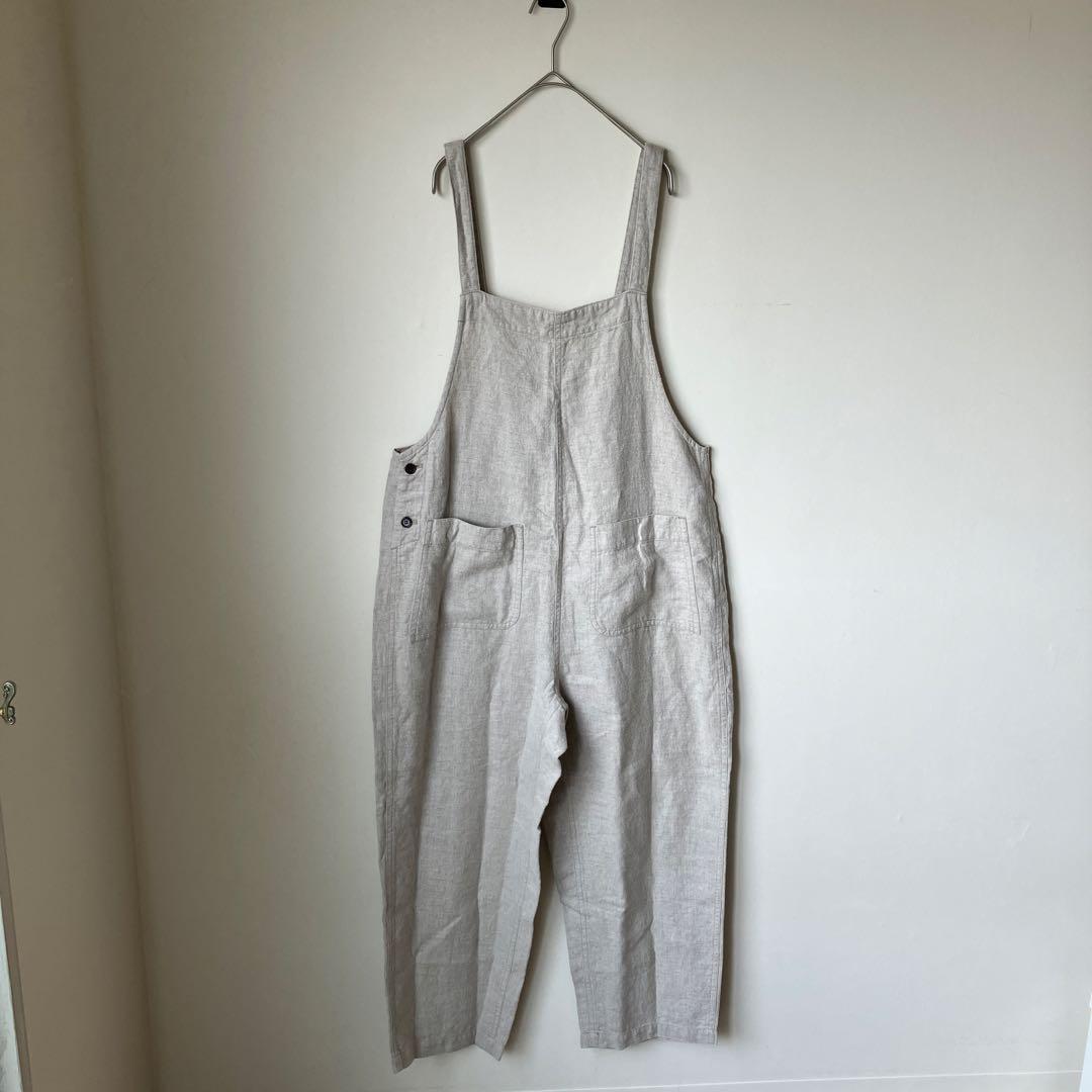 【美品】ネストローブ　ブラックリネンオーバーオール　ヴェリテクール　ヴラスヴラム