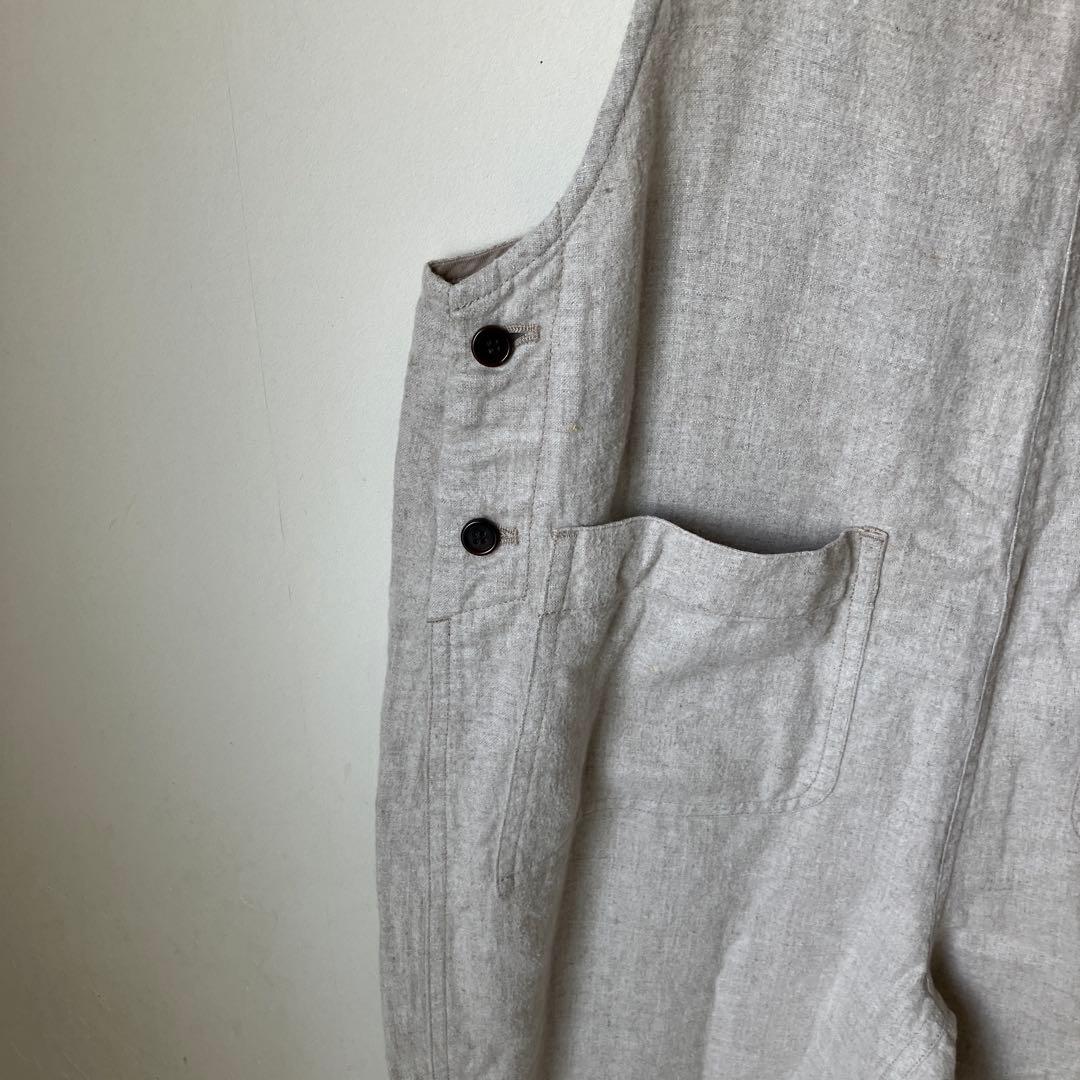 【美品】ネストローブ　ブラックリネンオーバーオール　ヴェリテクール　ヴラスヴラム