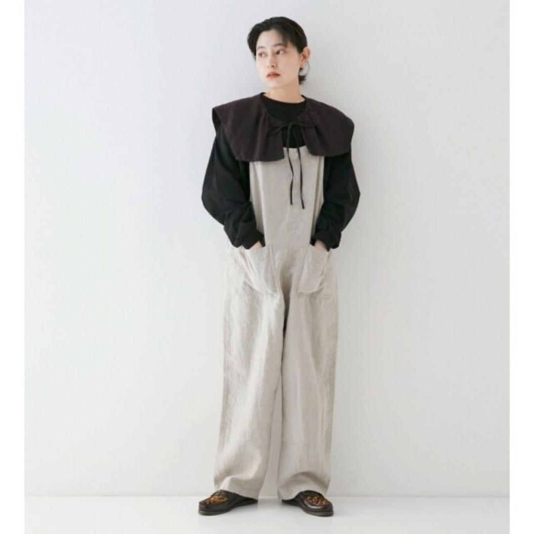 【美品】ネストローブ　ブラックリネンオーバーオール　ヴェリテクール　ヴラスヴラム