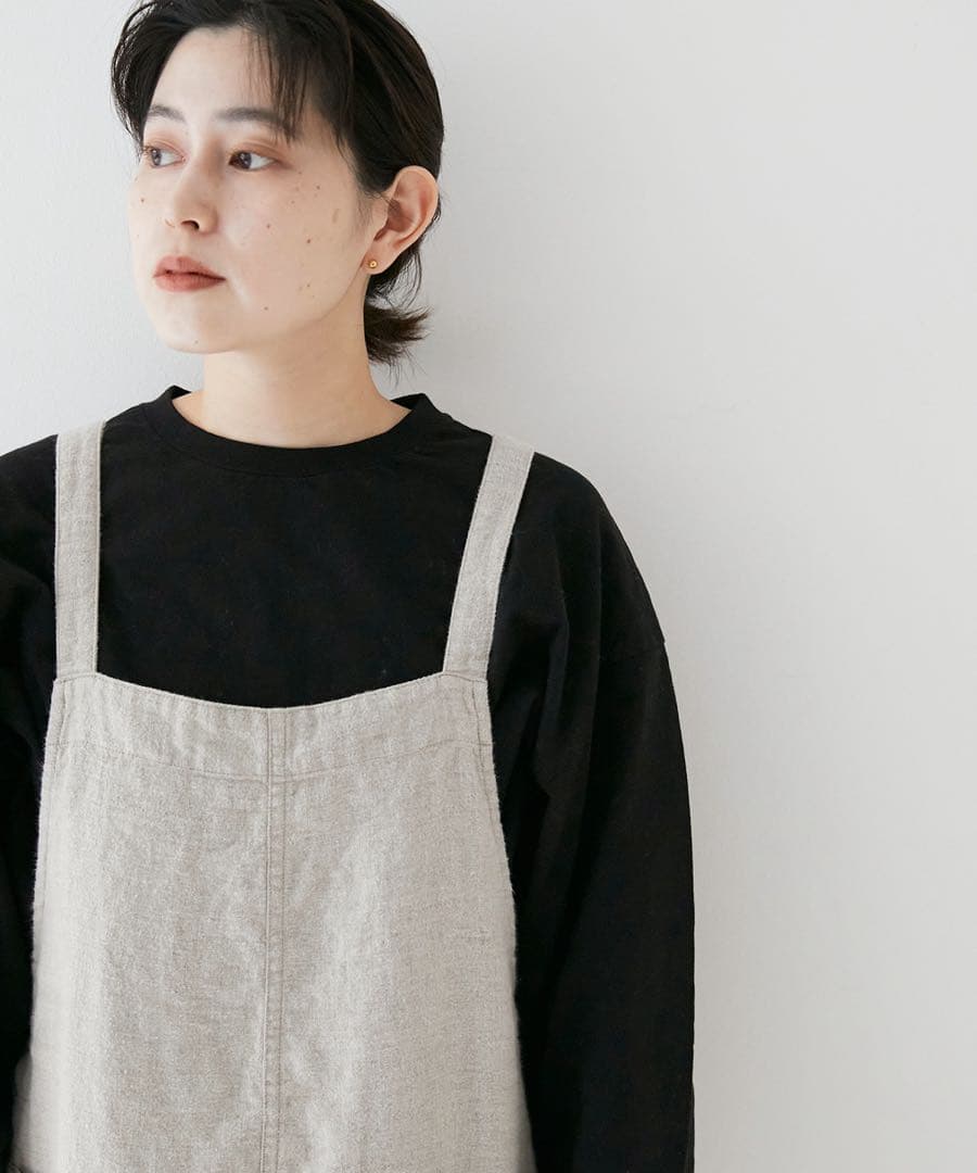 【美品】ネストローブ　ブラックリネンオーバーオール　ヴェリテクール　ヴラスヴラム