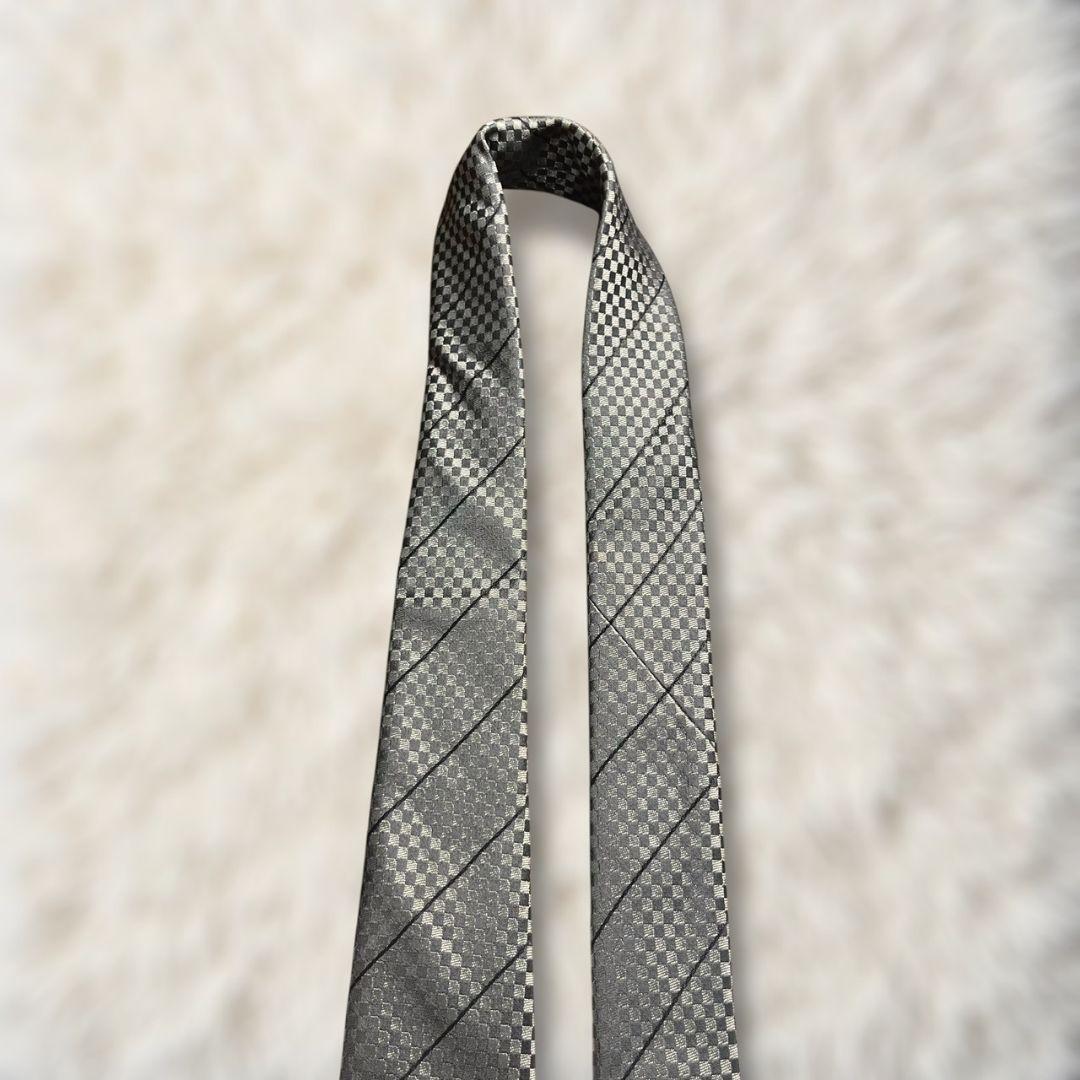 【極美品✨】ルイヴィトン ミニダミエ ストライプ 黒銀 ジャガード LVロゴ刺繍